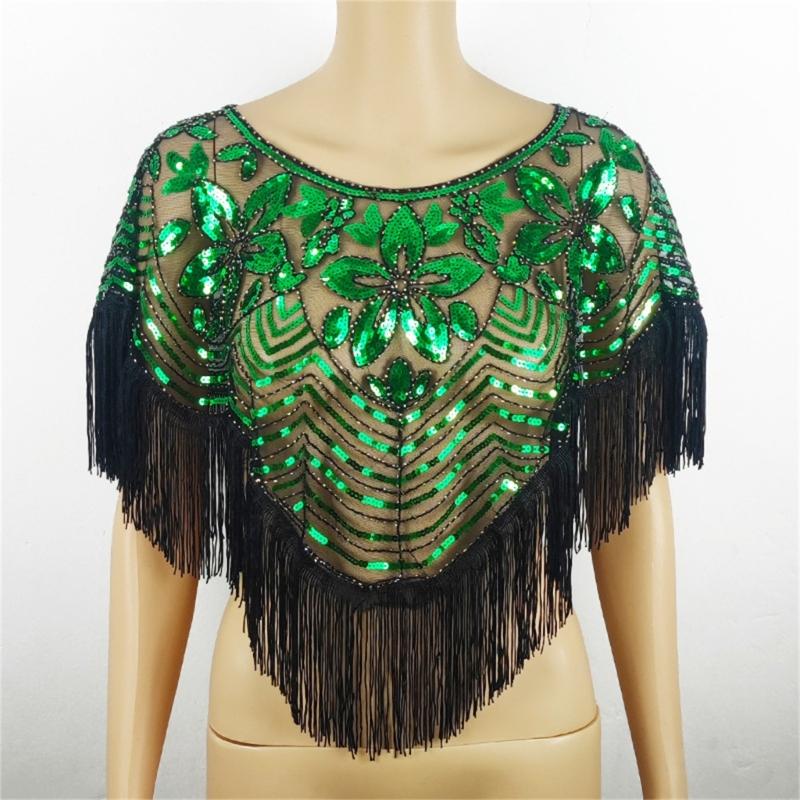 Sparkling Sequined Embroidered Shawl Wrap for Evening Gowns and Dresses Comfortable Wear Capes for Women Special Occasion