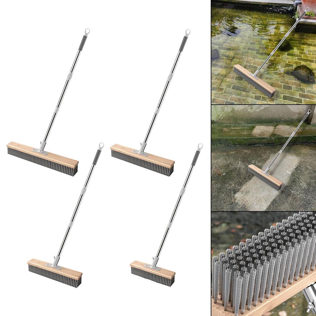 Cleaning Brush Made of Stainless Steel And Wood with Strong Dirt Removal for Patio, Sidewalk