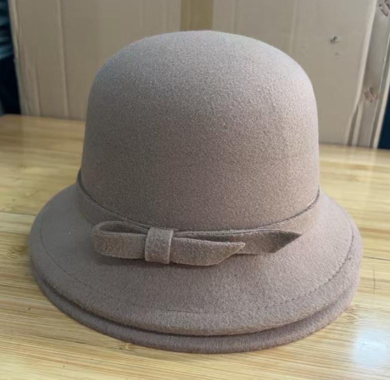 

Kid And Adult Wool Felt Bowler Hat With Sun Protection For Spring And Autumn Brown,Adult