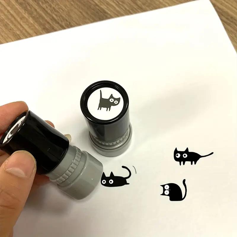 Kawaii Tecknad Svart Katt Stämpel Kreativ Liten Svart Katt Tecken In Stans Stämpel Dagbok Dekoration Hantverksmaterial Barn DIY Leksak Rolig Gåva