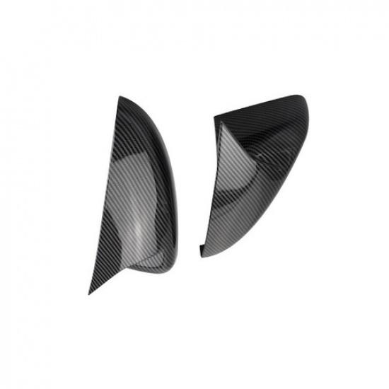 Carbon Fiber Ox Horn Rearview Mirror Lid Cover Trim For -2024 Cadillac CT5