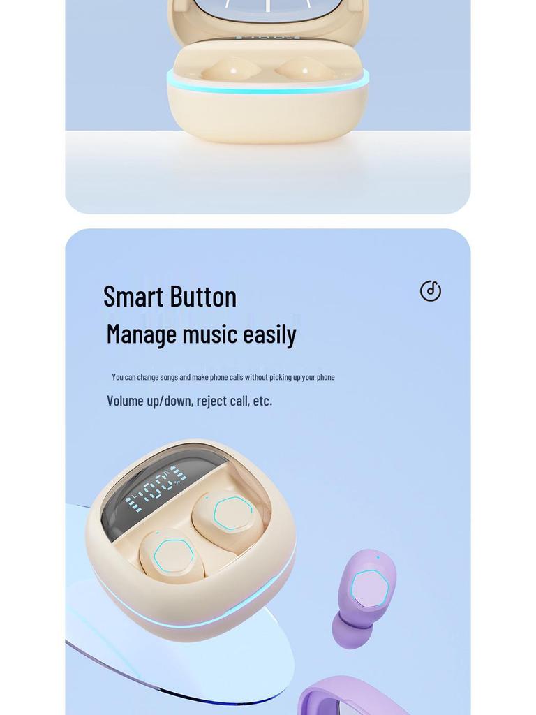 M41 Wireless Bluetooth Earbuds: Noise-Cancelling, Long Battery, 5.3 Smart Display, Transparent Design