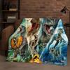 3D Jurassic Park Dinosaur Cartoon Flannel Blanket,Ultra Soft Warm Plush Throw for Home Bedroom Bed Sofa Cover Office Camping