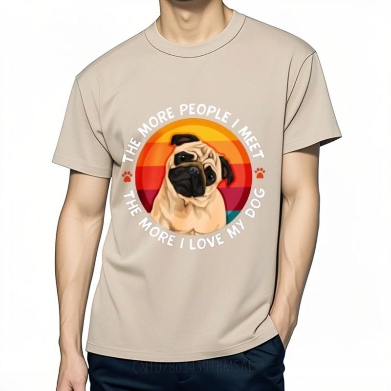 Comfortable Boys Summer Tshirt Black The More People I Meet The More I Love My Dog Hiphop Male Teeshirt Lightweight Tee