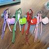 Leather Apple Pendant Keychain with Woven Rope Tassel – Perfect for Car Keys and Christmas Gifts