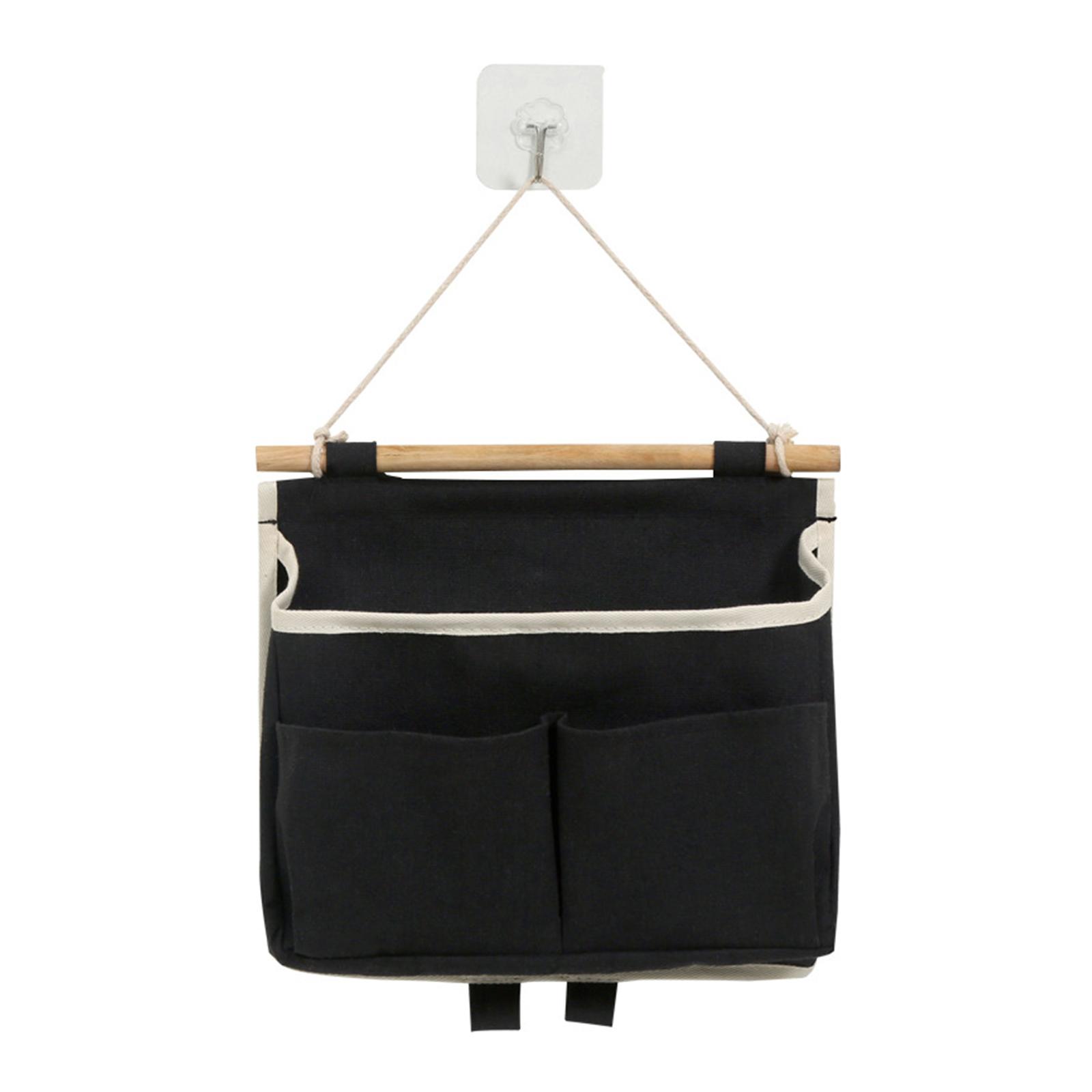 Многоцелевая подвесная сумка для хранения вещей Практичные и функциональные карманные складные настенные органайзеры для шкафов чёрный