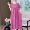Elegant Long Dress for Women Vintage Clothes Plus Size Casual Short Sleeve Summer Loose Dress