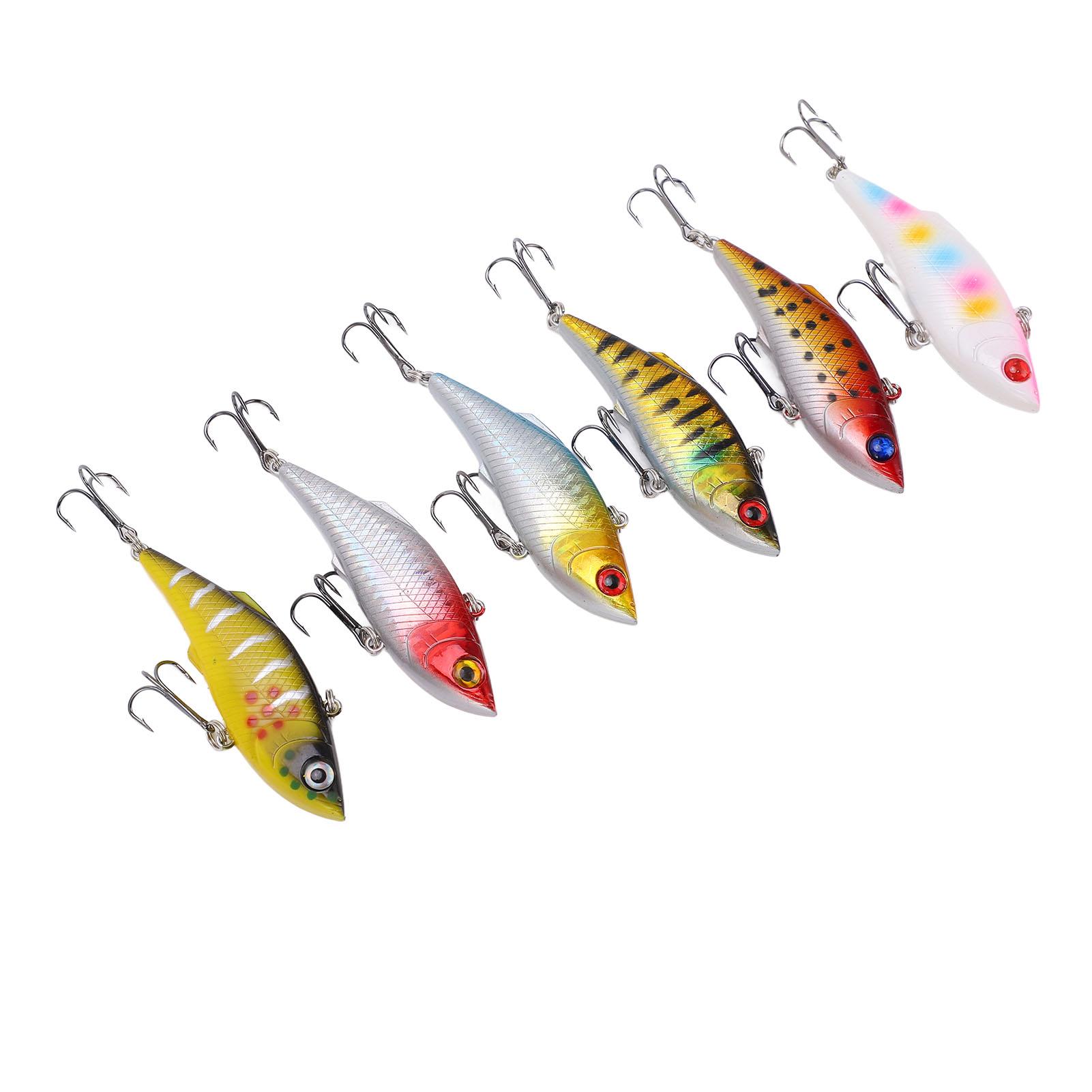 

6Pcs Sinking Hard Fishing Bait Artificial Plastic Fishing Lures for Freshwater Saltwater 8cm/10g