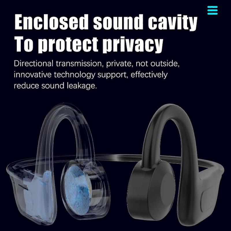 Bone Conduction Bluetooth Headset Wireless Ear-mounted Black