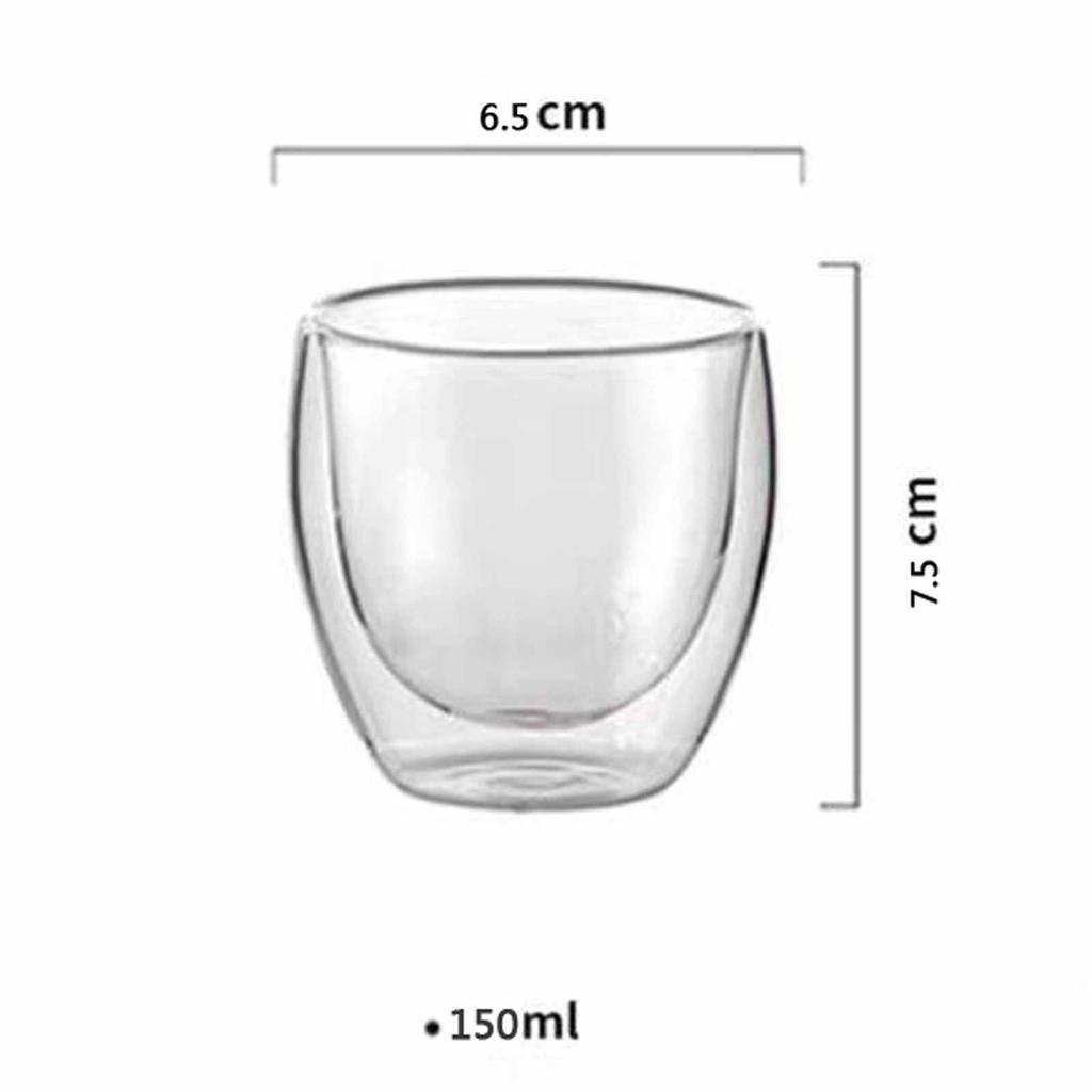 Haus Glas Doppelwand Wasserbecher Isoliert Haushalts Trinkgeschirr Hitzebeständig Klar Becher für Kaffee Tee Tägliche Nutzung
