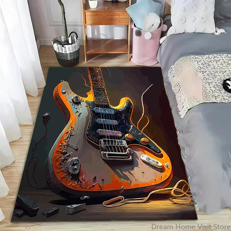 Abstract Art Musical Instruments Rug Print Floor Mat Carpet for Living Room Bedroom Large Soft Carpet Home Children's Room Mat