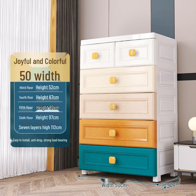 Multilayer Plastic Storage Cabinet: Drawer-Style for Bedroom and Nursery