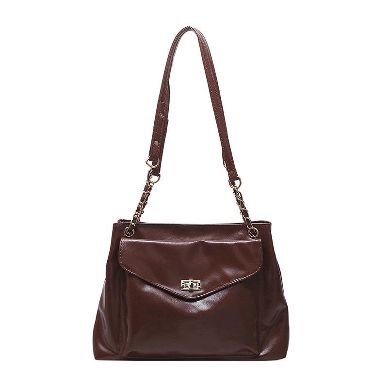 

New fashion messenger bag, women s underarm bag, large-capacity commuting shoulder large bag, temperament tote women s bag коричневый