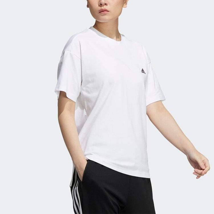 Adidas Solid Color Loose Fit Short Sleeve T-Shirt Women Tops White HC2541