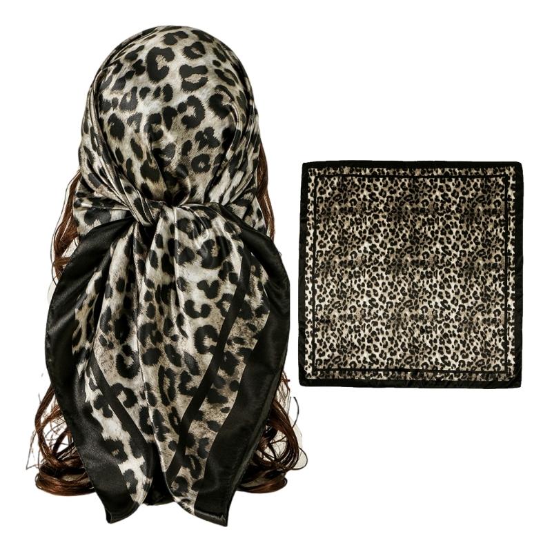 Stylish Leopard Print Sun Protective Lightweight Shawl Shoulder Wrap Scarf For Outdoor Beach Music Festivals