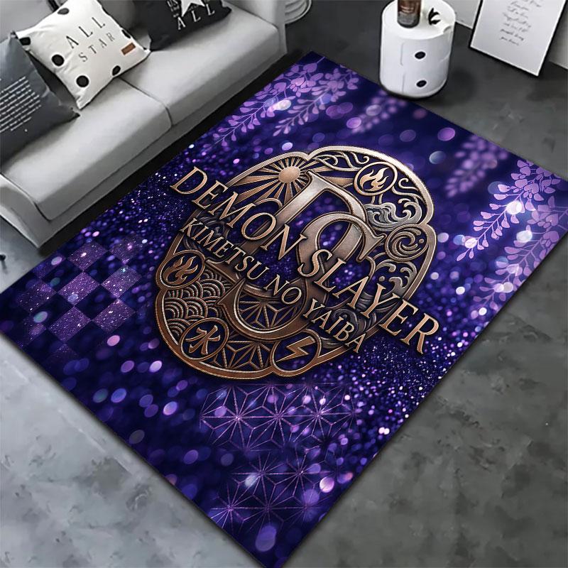 Tappeto Demon Slayer per Soggiorno Camera da Letto Casa Decorazione Divano Gioco Bambini Tappetino Antiscivolo per Pavimento