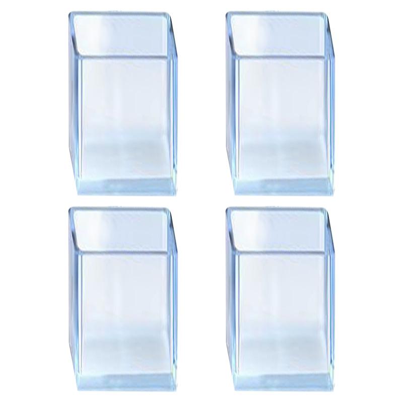

4Pcs/Set 15*30mm Rectangular Transparent Soft Rubber Chair Leg Caps Furniture Feet Pads for Protecting Floors