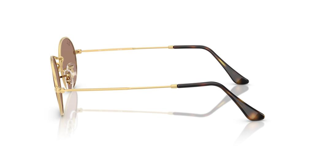 Ray-Ban RB3547 001/1A 51 OVAL Sunglasses - Arista Gold Frame / Light Violet Lenses