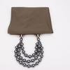 Elegant Chiffon Scarf Necklace with Double Layer Pearl Beads – Classic Women’s Fashion Accessory for Everyday & Formal Wear