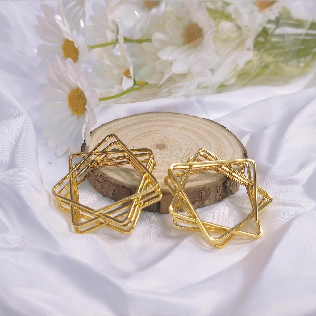1-120PCS New Christmas Star Napkin Rings  Polygonal Napkin Rings  Pentagram Napkin Clasp Wedding Party Decoration Napkin Rings