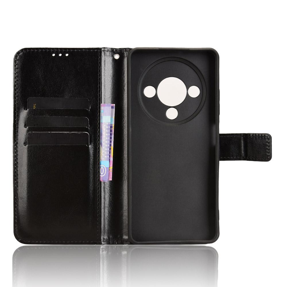 For ZTE Blade A76 5G PU Leather Case with Strap Crazy Horse Texture Phone Wallet Cover