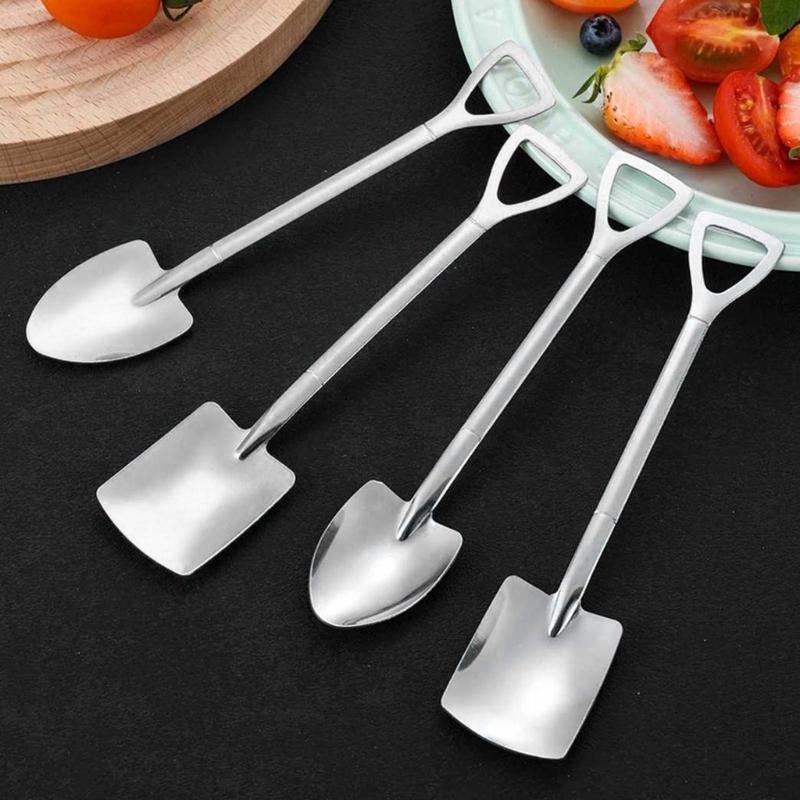  Coffee Spoons Cutlery Steel Shovel Ice Cream Spoon Convenient Utensils for Coffee
