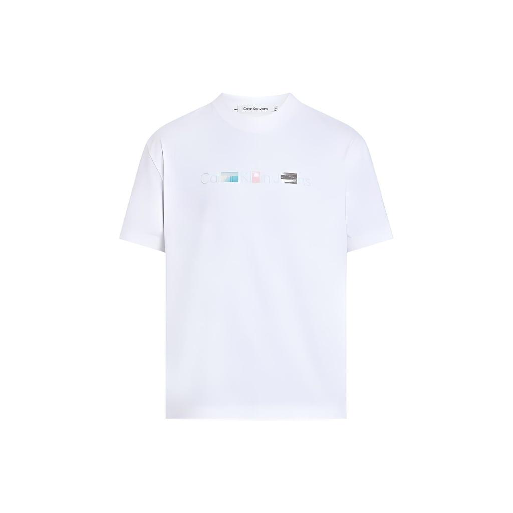 Calvin Klein Round Neck Printed Short Sleeve T-Shirt Men Tops White J30J325195-YAF