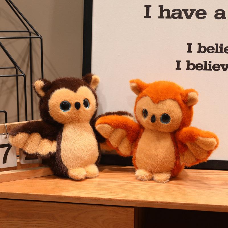 Orangebrown Owl Plush Toy Kawaii Stuffed Animal With Big Sparkly Eyes Adorable Birthday Gift For Kids Book Lovers Home Decor