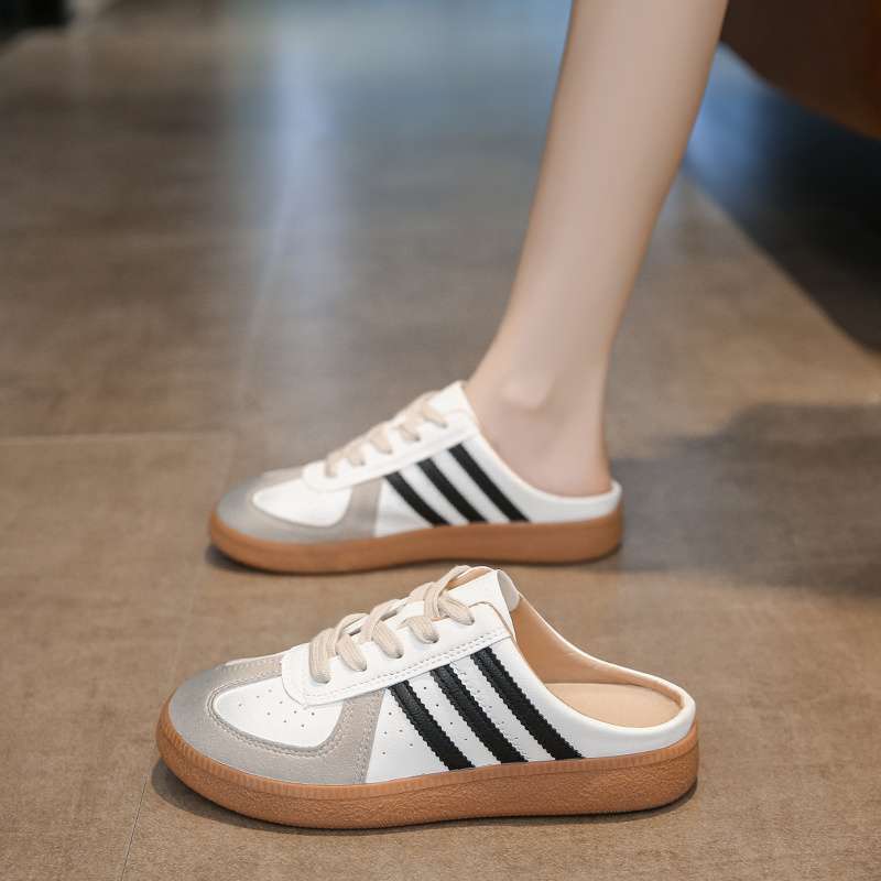 Popular Half-slippers Women's Summer Outer Wear 2025 New Heelless Silver Bag Head Slippers One-pedal Half-tray Women's Shoes
