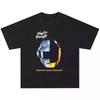 Daft Punk T-Shirt unisex's unisex's Baumwoll-T-Shirts Kurzarm Retro Daft Punk Band Print T-Shirt unisex Hip Hop Streetwear Übergroßes Oberteil