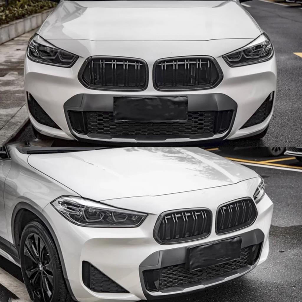 Car Styling Front Kidney Grille Dual Slat Grille For BMW X2 F39 2018-2023 Racing Grills Glossy Black Car accessories RDMEV1