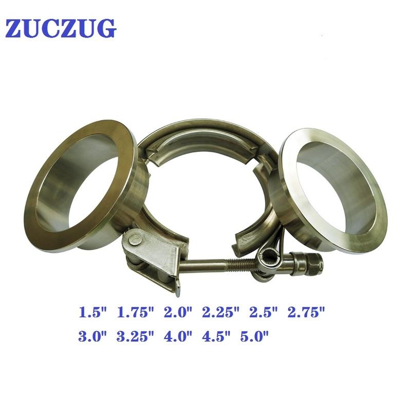 1.5"-5.0"' stainless steel  Quick release V-Band clamp  flat Flange  metal clench  nut  for car Turbo Exhaust Downpipes