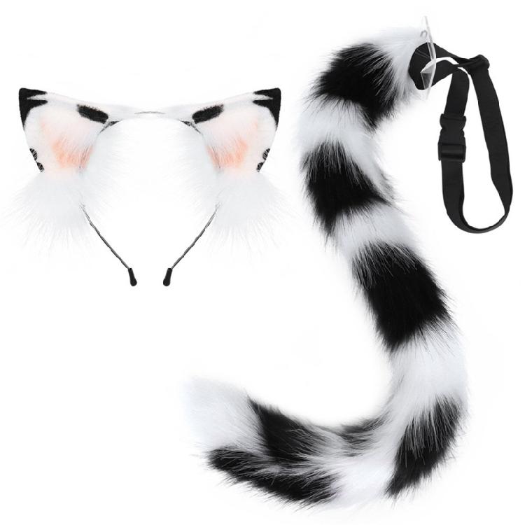 Foxes Cat Cosplay Costume Cat Ears Tail Halloween Party Cat Ears Headband Tail