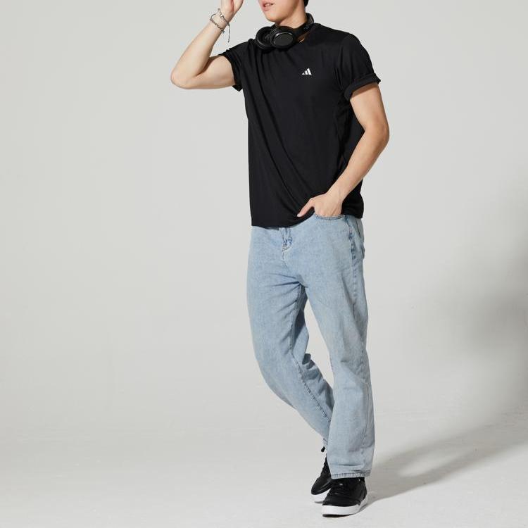 Adidas Logo Breathable Sports Casual Round Neck Short Sleeve T-Shirt Men Tops JG1306