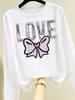 (Asian Size) letter love trend Clothing Women Graphic Tee o-neck Print T Shirt Casual autumn winter spring Fashion Top Long Sleeve T-shirts