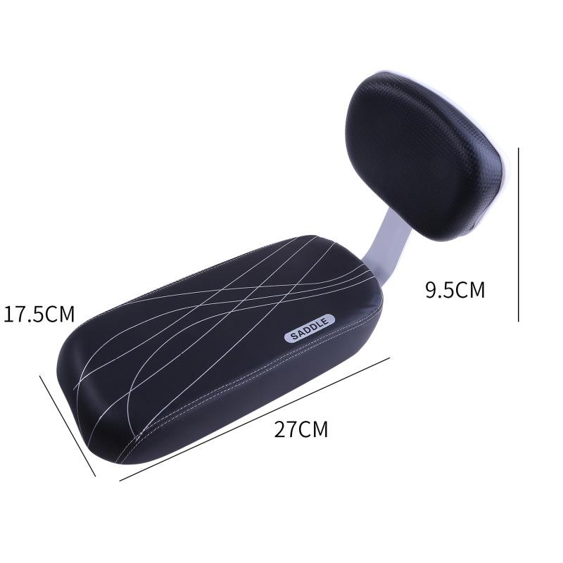 Bicycle PU Bike Seat Back Leather Soft Cushion Rear Rack Seat Water Resistant Children Seat With Back Rest Bicycle Accessories
