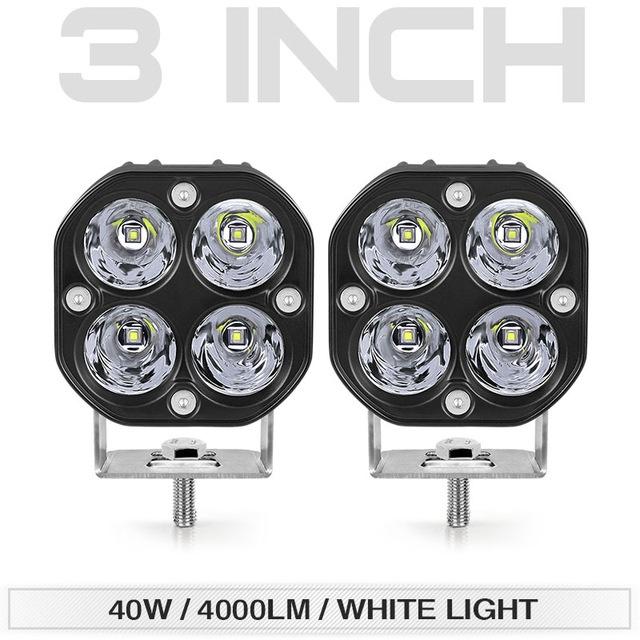 Universal 12V 24V 3 Inch 40W LED Lightings Work Light  Lamps For Car Motorcycle Boat Off-Road Truck