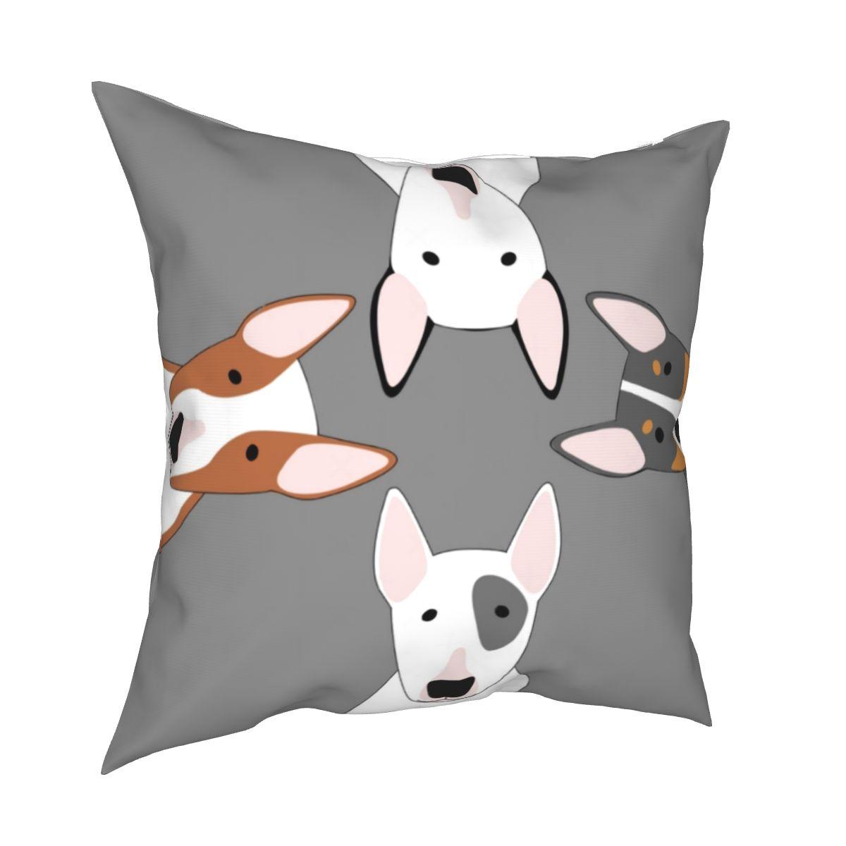 

Декоративная наволочка для собаки и щенка, домашняя молния, забавная милая наволочка с рисунком бультерьера, чехол для подушки из полиэстера 45x45cm