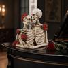 Mroczne Romantyczne Ozdoby, Gotycka Para Model Czaszki z Żywicy, Unikalna Dekoracja i Rekwizyt na Halloween do Upiornego Wystroju Domu, Miłośnicy Gotyku, Nawiedzony Dom