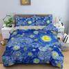 3D Artistic Bedding Set King Monet Van Gogh Style Sky Oil Painting Pattern Printed Duvet Cover With Pillowcases Hot Sale 2/3PCS