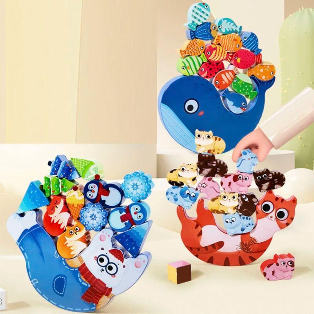 

Деревянная игрушка-балансир для животных, игра-балансир для китов, деревянные игрушки-уроки для учителей Ocean whale