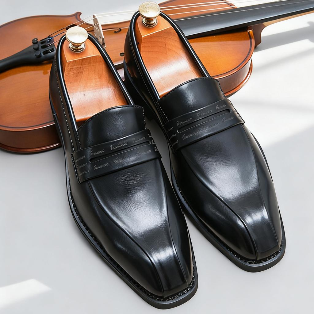 Men's Formal Leather Shoes British Style Oxford Slip On Loafers Breathable Non-Slip Business Dress Wedding Office Daily Commute