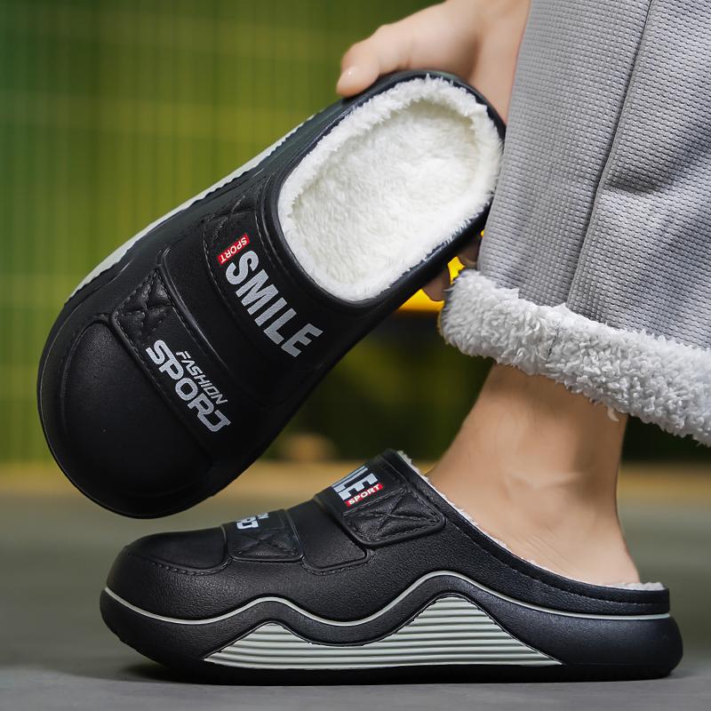 Varm vinter bomullssko dame varm pels hjemmetøfler EVA sklisikre plysj tøfler innendørs par tykk såle fottøy lysbilder