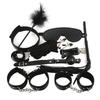 10-Piece Leather BDSM Bondage Restraint Set Handcuffs Blindfold Whip Training Punishment for Women Couples Adult Kinky Sex Toys