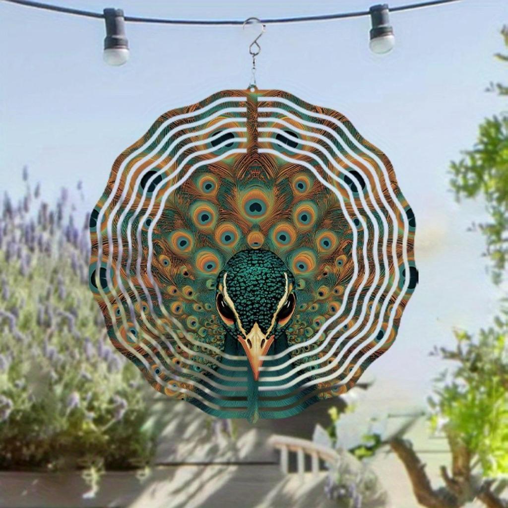 360 Degree Rotating Metal Wind Chime for Garden Decor Perfect Gift for Friends Spring Summer Fall Winter Home Decoration 25.4cm