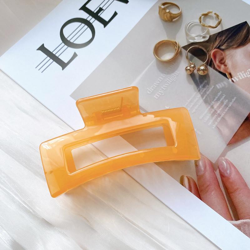 Stylish 10.5cm Thick Jelly Color Square Hair Claw Clip For Women Elegant Design
