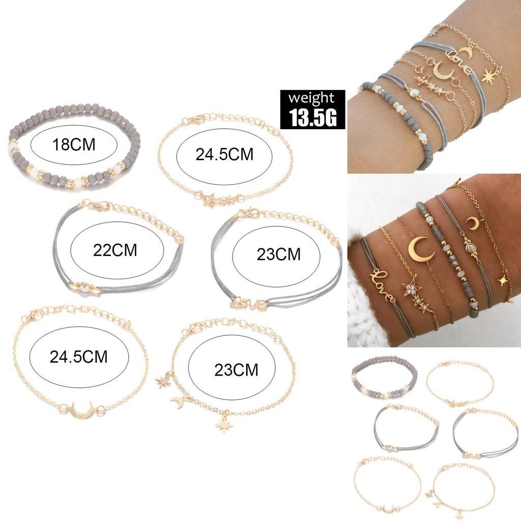 Trendy Autumn Bracelet Set With Star And Moon Pendants Unisex Design Perfect For Gifts