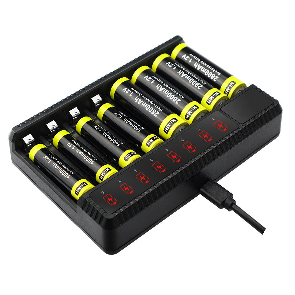Slot Rechargeable Batteries LCD Display for AA/AAA Fast Charger Battery Charger Charging Chargers