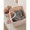 Rose Flower Storage Basket With Cotton Material And Foldable Design For Home Organization
