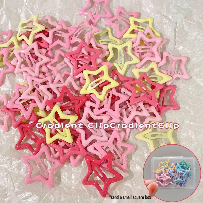 Y2K Dopamine Color Pentagram Small Hair Clip for Women & Kids - Cute Bangs & Side Hair Accessory
